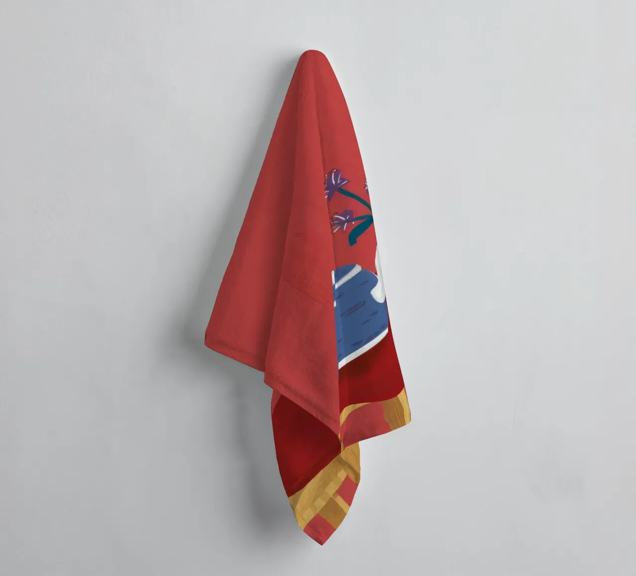 Table rouge à l'heure du thé serviette de bain de Pan Denim