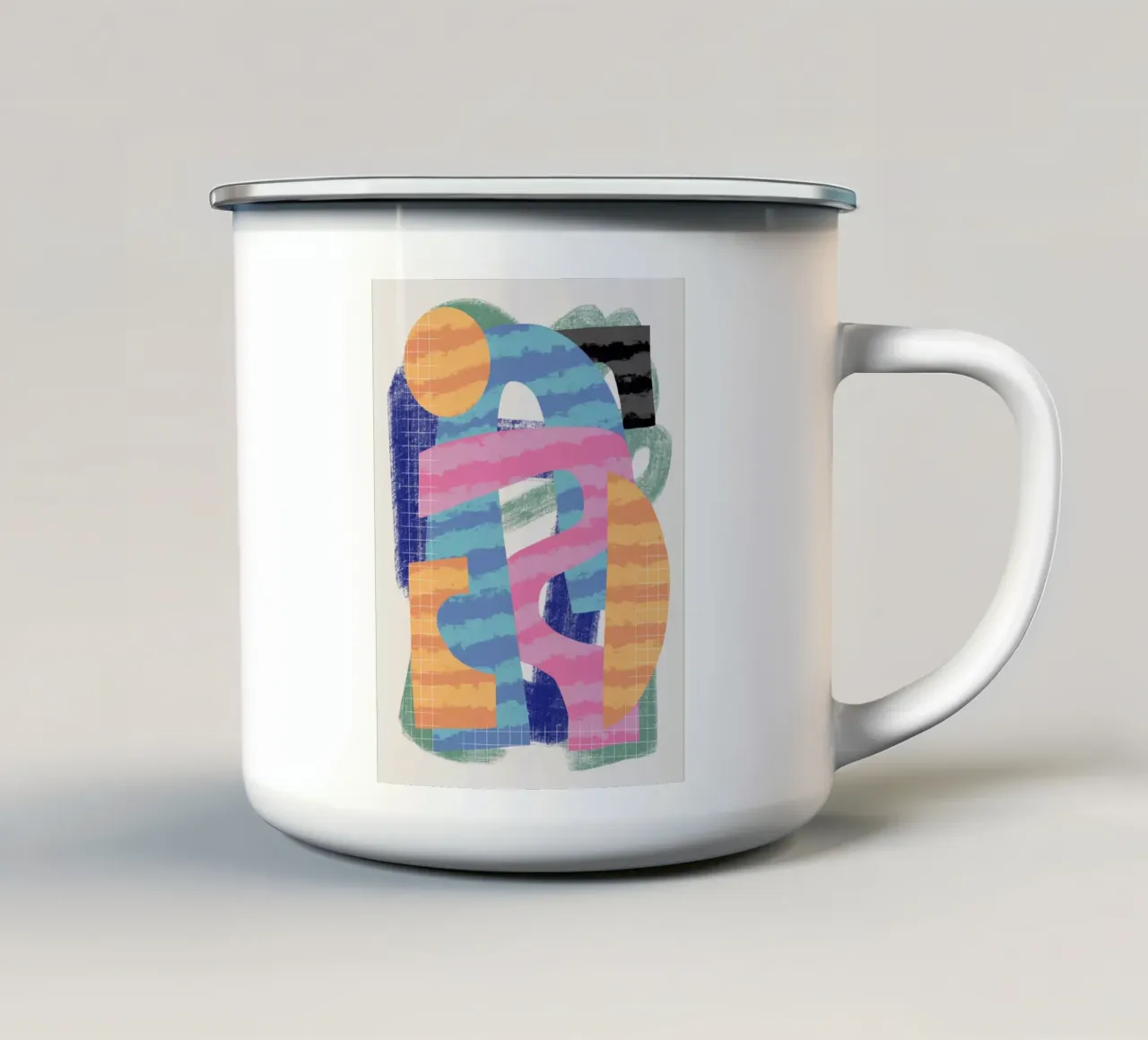 Composizione di forme giocose 13 tazza in smalto da Little Dean