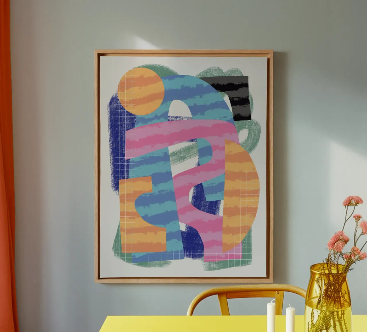 Composition de formes ludiques 13 toile avec Caisse américaine de Little Dean