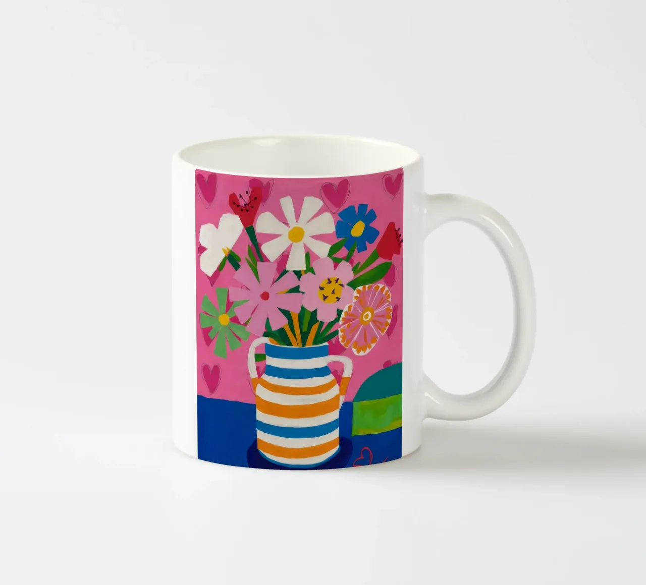 Fiori di cuore giocosi tazza in ceramica da Fable Tempa
