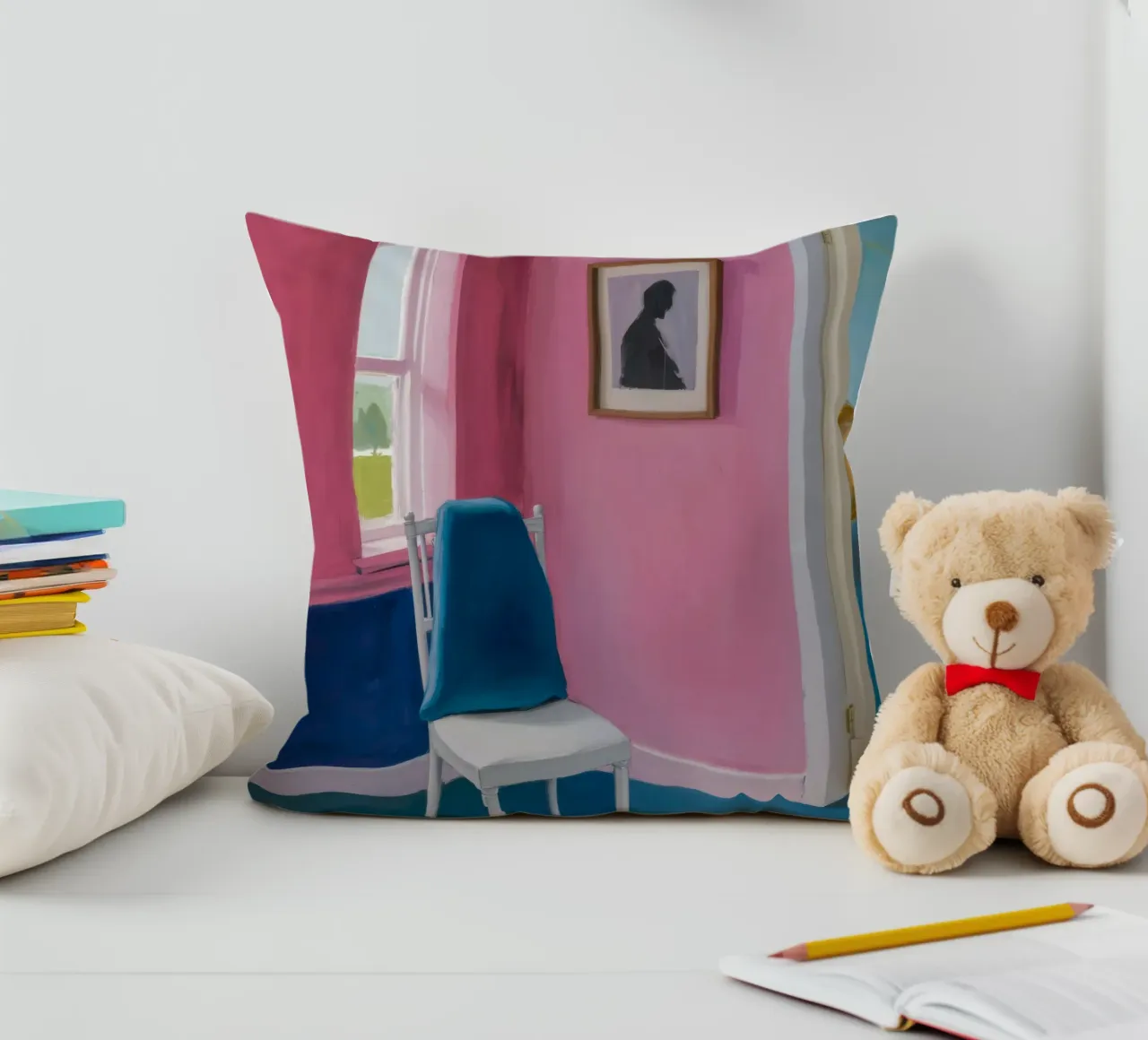 Sedia blu ad angolo cuscino da Pan Denim