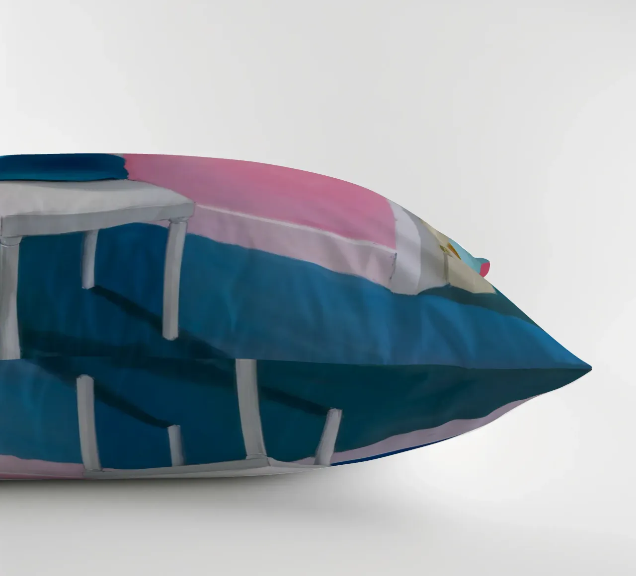 Sedia blu ad angolo cuscino da Pan Denim