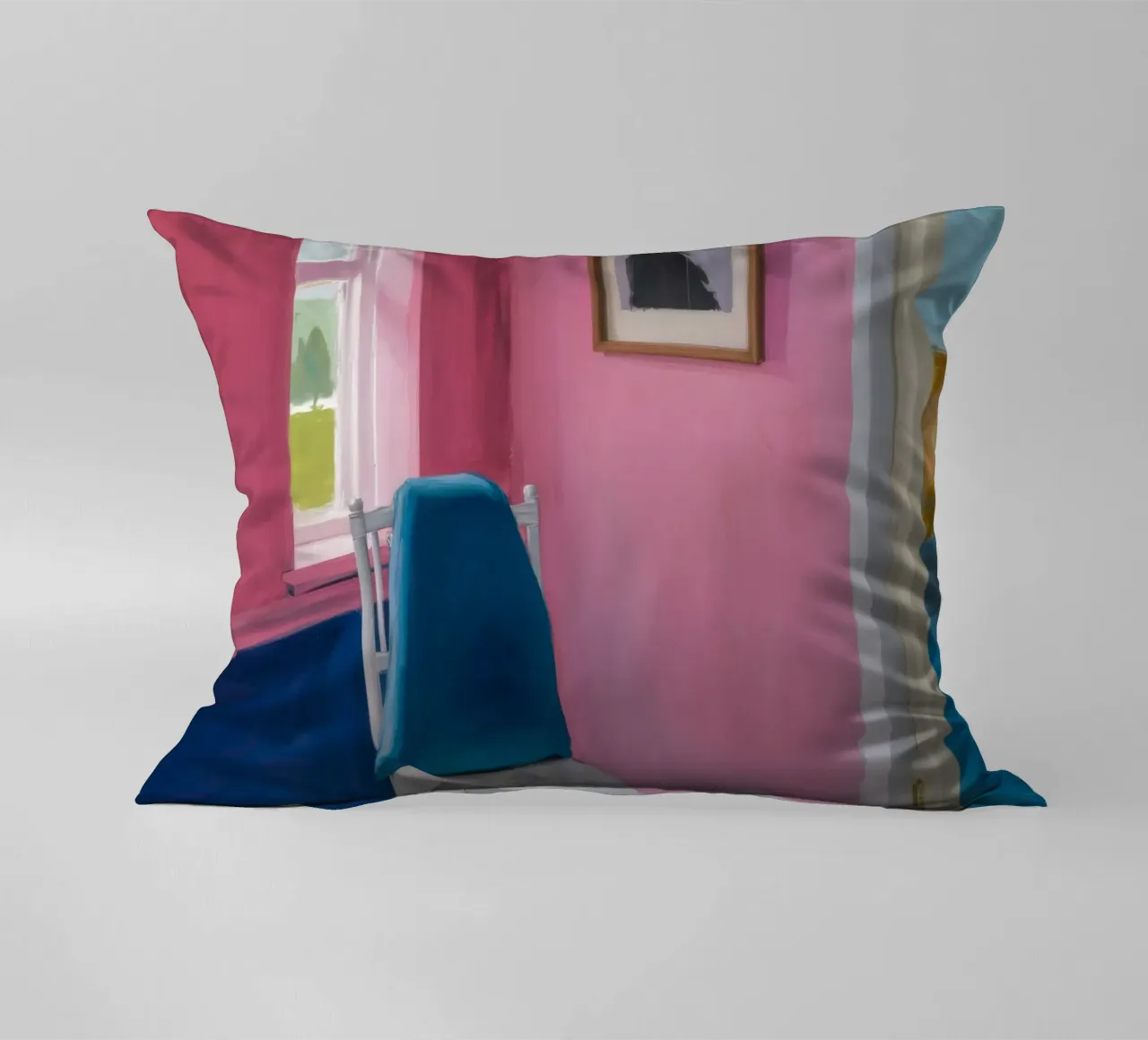 Sedia blu ad angolo cuscino da Pan Denim