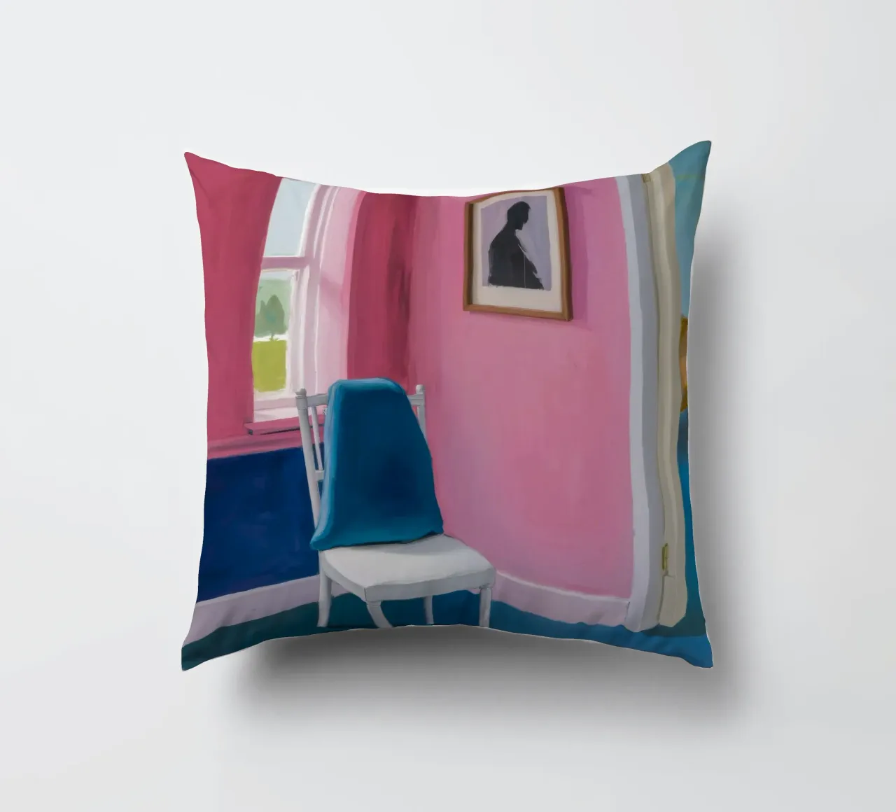 Sedia blu ad angolo cuscino da Pan Denim