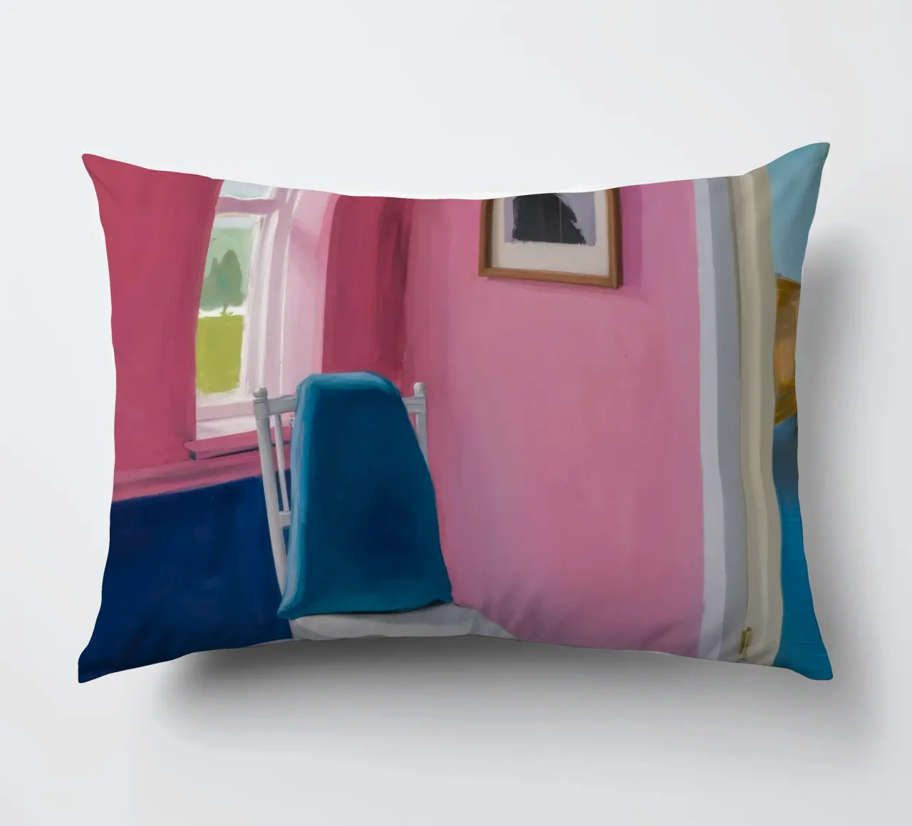 Sedia blu ad angolo cuscino da Pan Denim