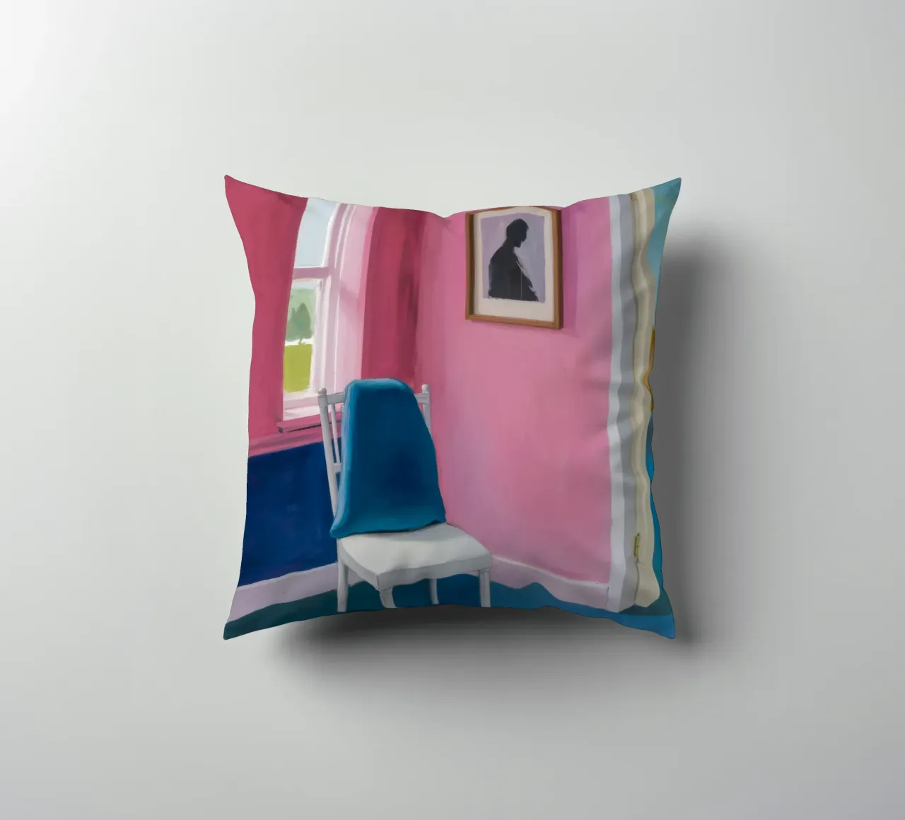 Sedia blu ad angolo cuscino da Pan Denim