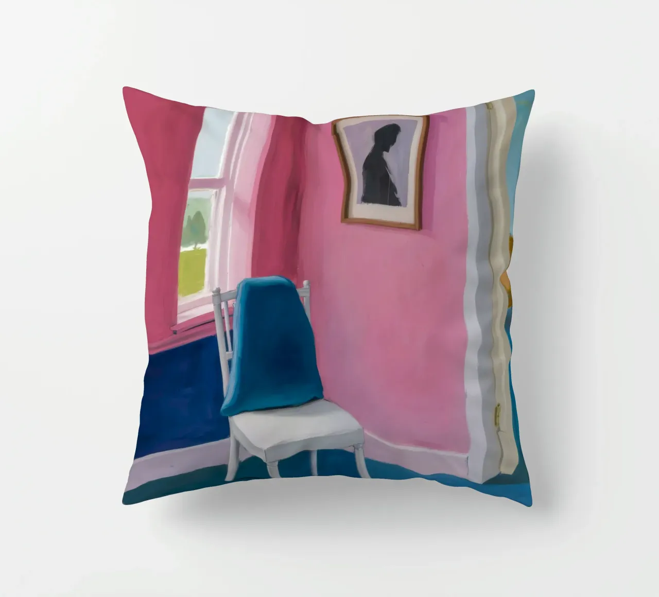 Sedia blu ad angolo cuscino da Pan Denim