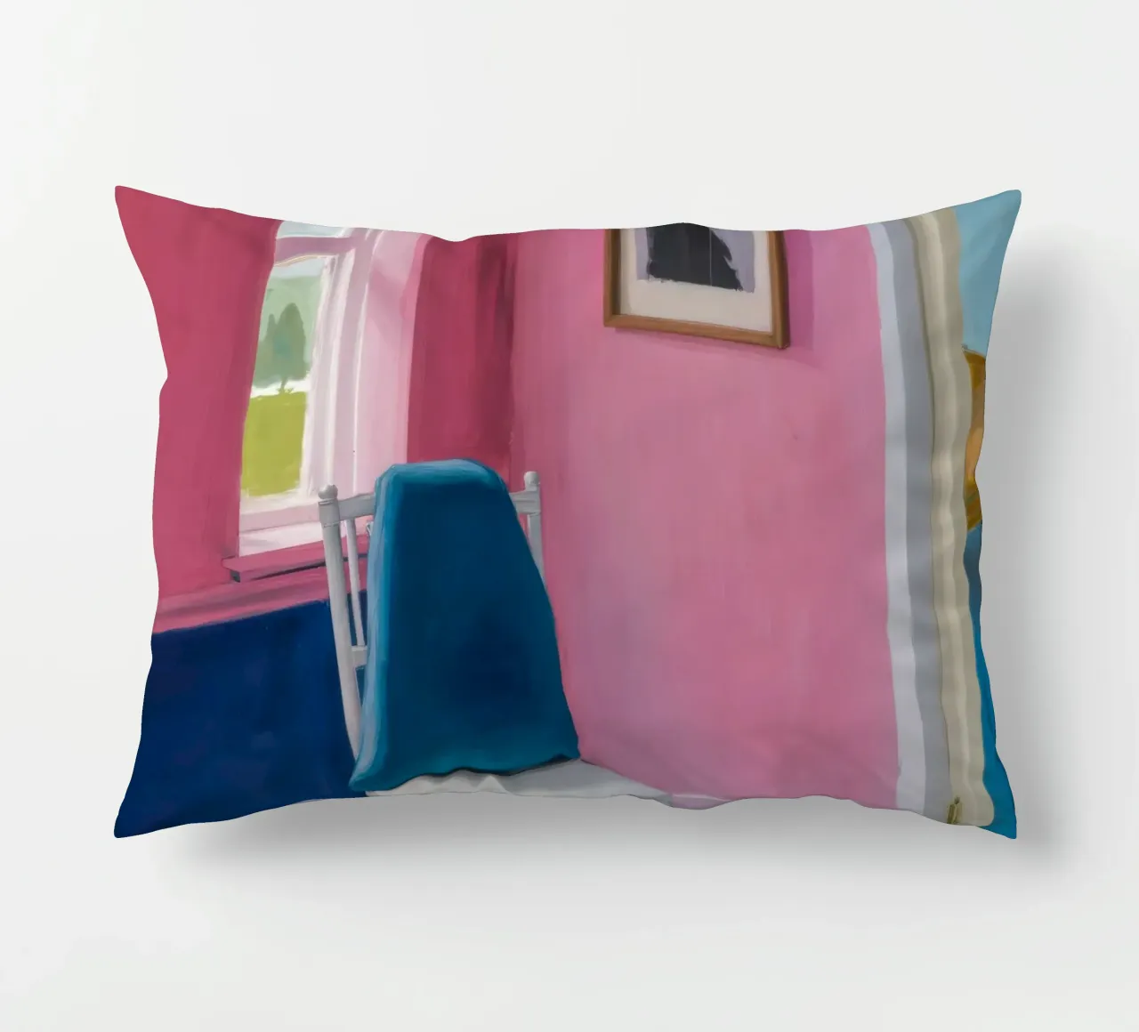 Sedia blu ad angolo cuscino da Pan Denim