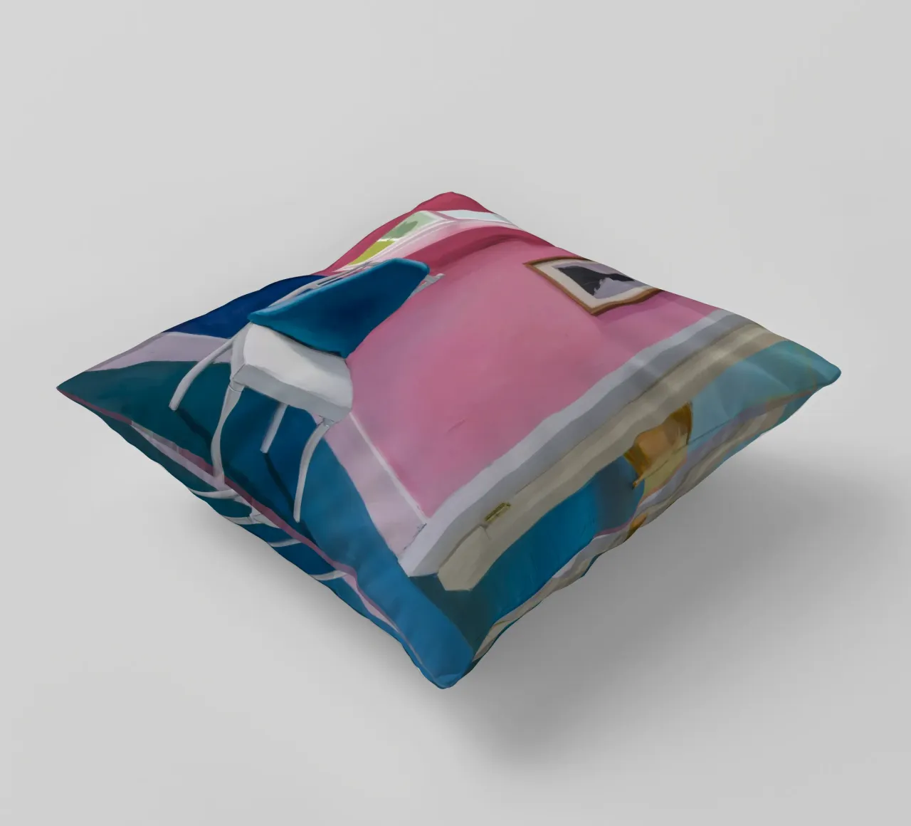 Sedia blu ad angolo cuscino da Pan Denim
