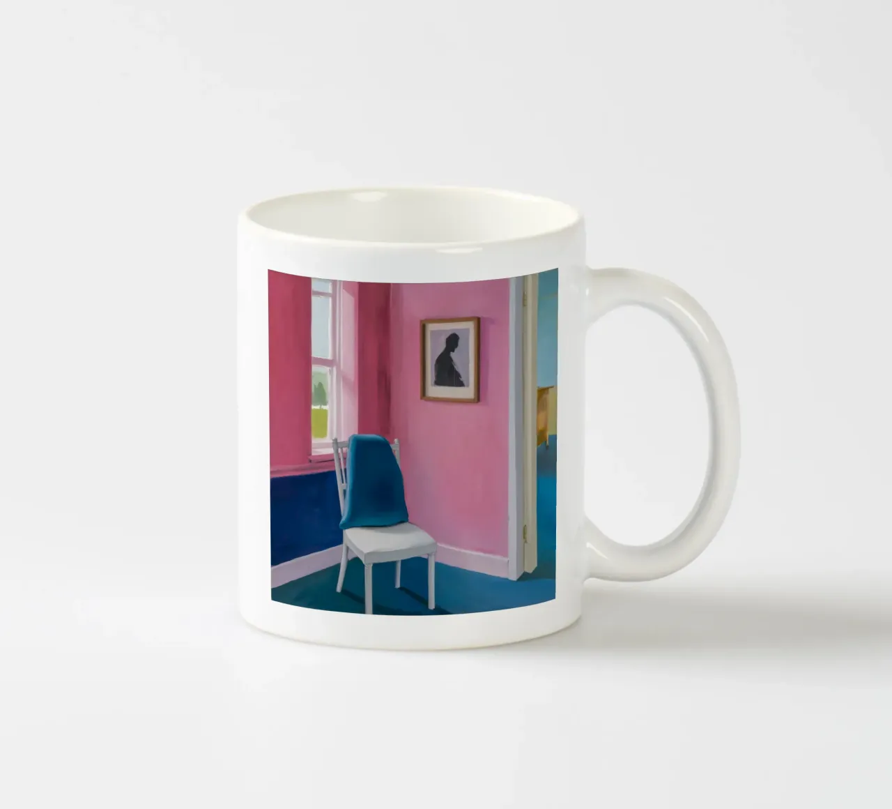 Sedia blu ad angolo tazza in ceramica da Pan Denim