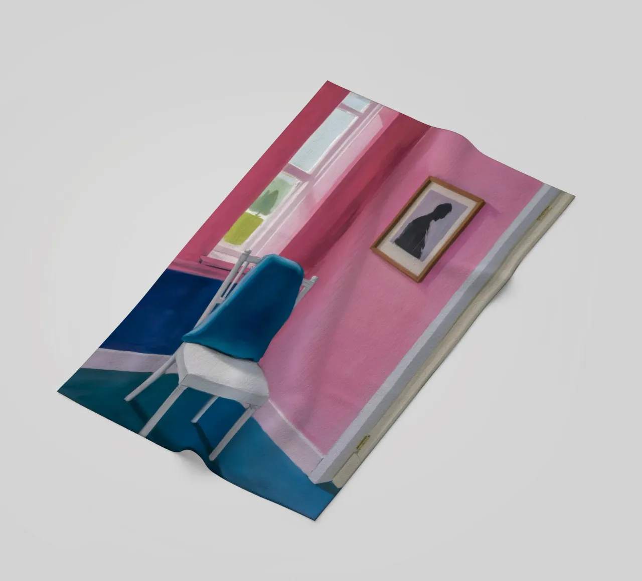 Sedia blu ad angolo telo mare da Pan Denim