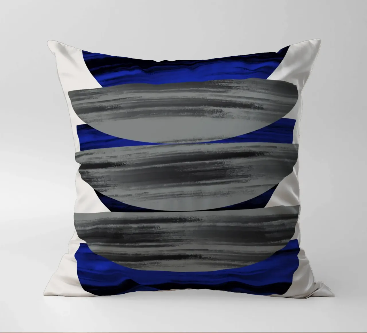 Luxury blue and grey nordic art decorative cushion by Little Dean