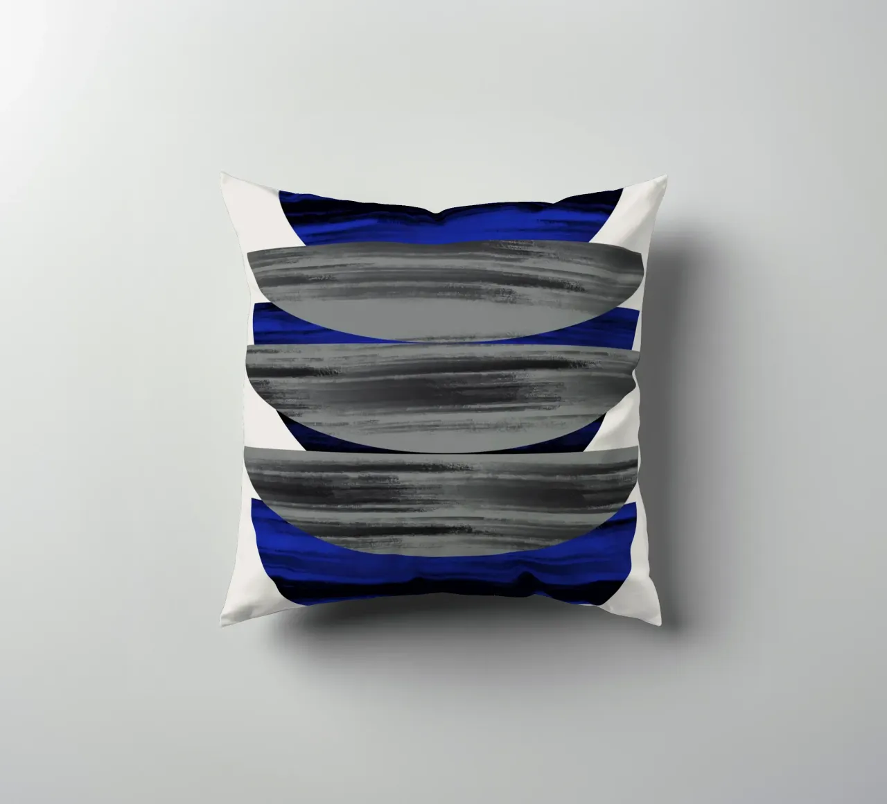 Luxury blue and grey nordic art decorative cushion by Little Dean