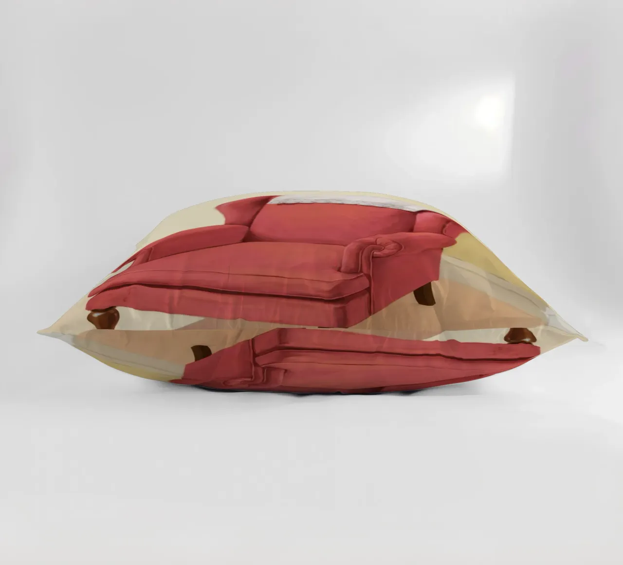 Studio con schienale cremisi cuscino da Pan Denim