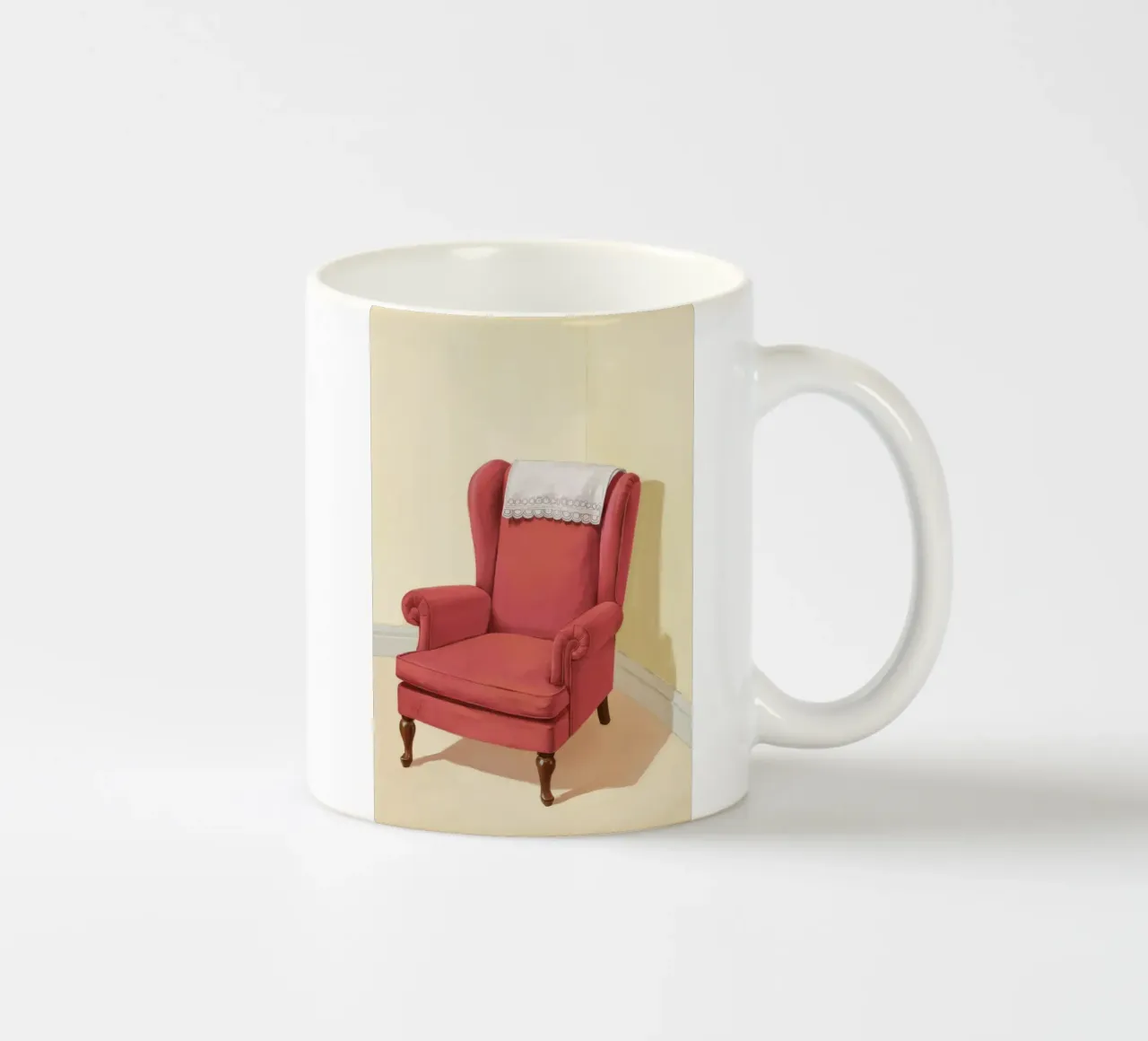 Studio con schienale cremisi tazza in ceramica da Pan Denim