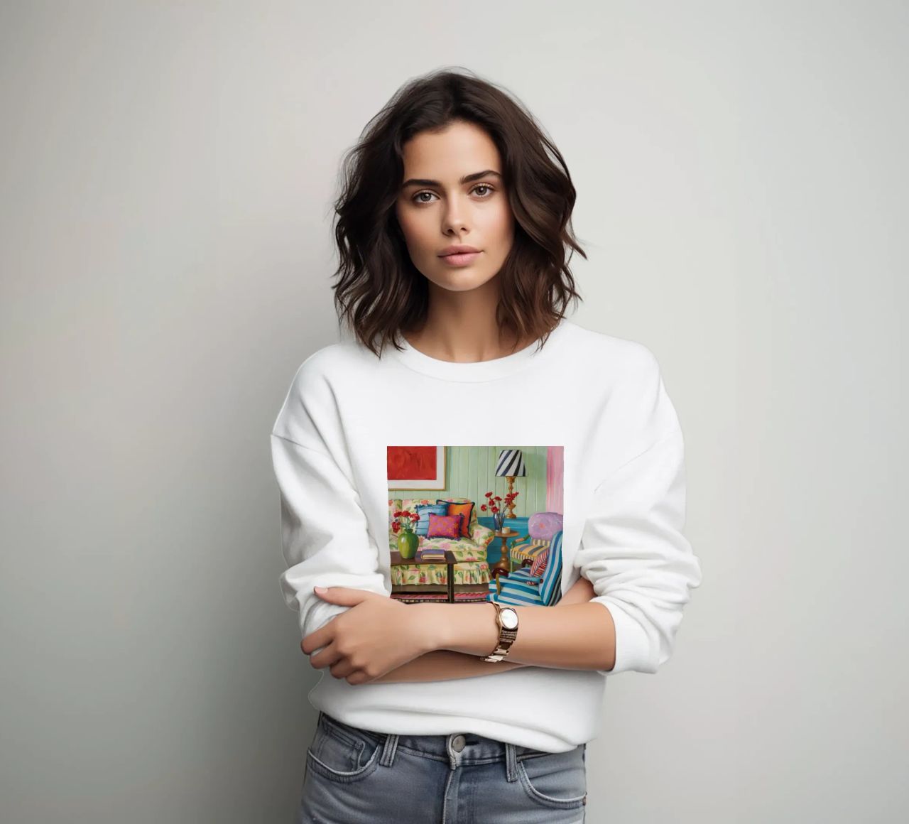 Eclectic Pattern Parlor sweatshirt by Pan Denim