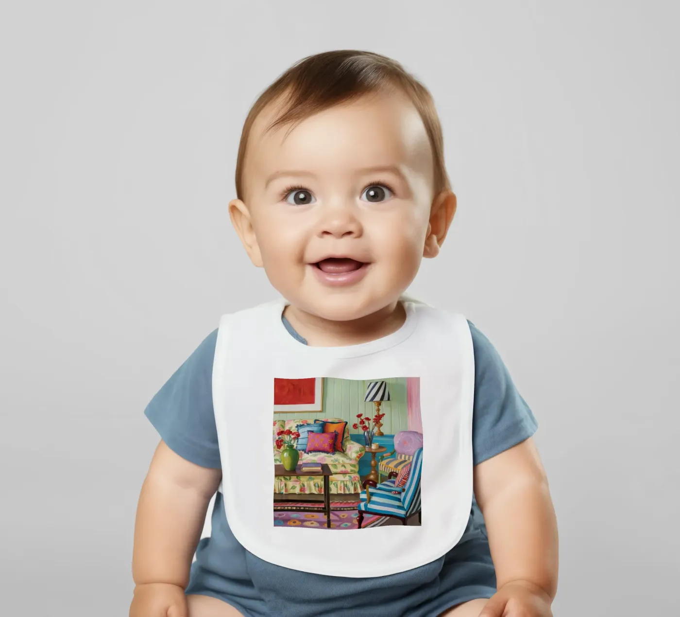 Eklektisch gemusterte Stube Babylätzchen von Pan Denim