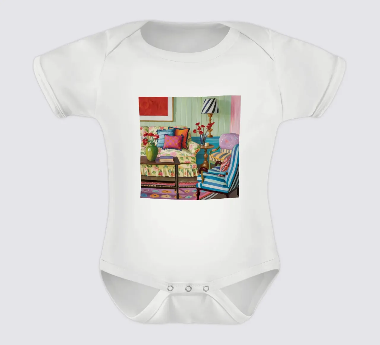 Parloir à motifs éclectiques body bébé de Pan Denim