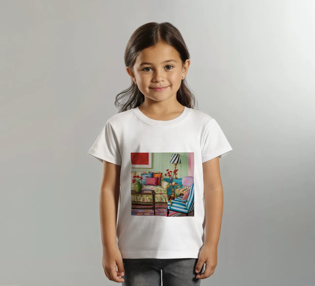 Eclectisch patroon salon kinder t-shirt van Pan Denim