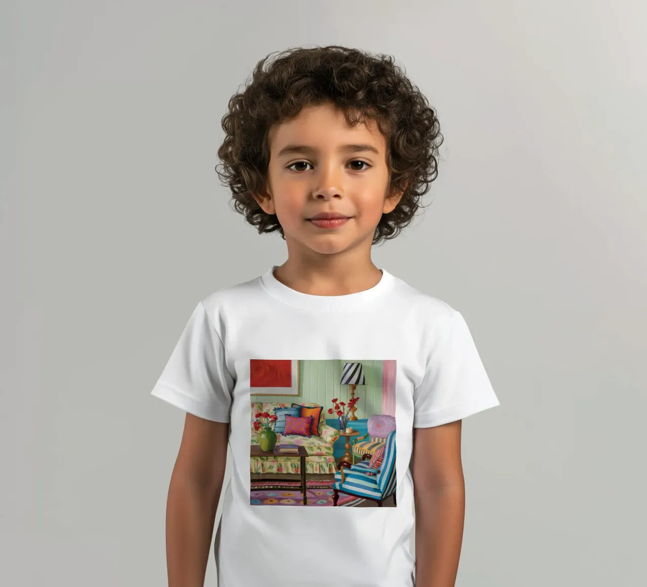 Eclectisch patroon salon kinder t-shirt van Pan Denim