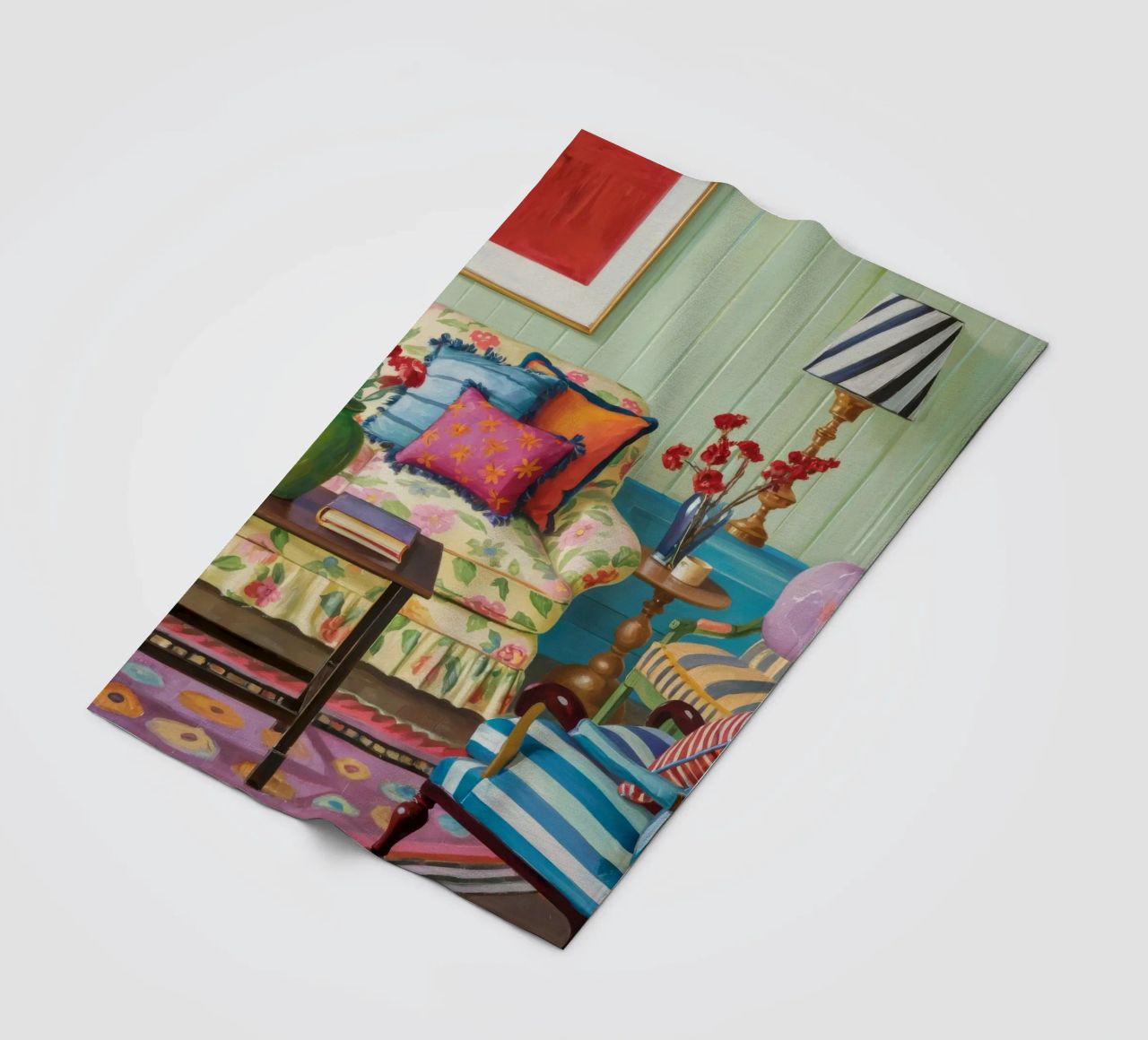 Eclectic Pattern Parlor fleece blanket by Pan Denim