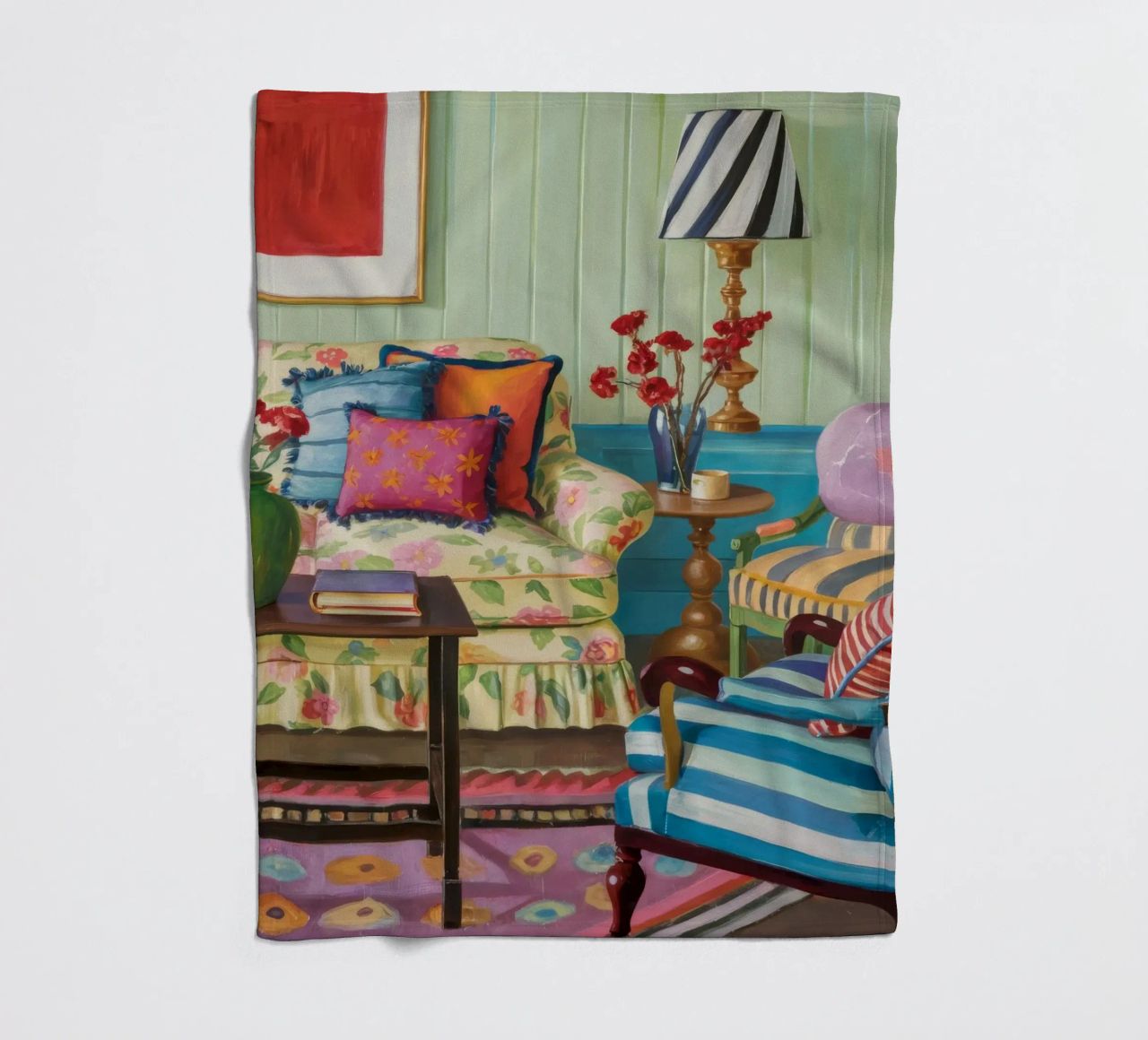 Eclectic Pattern Parlor fleece blanket by Pan Denim