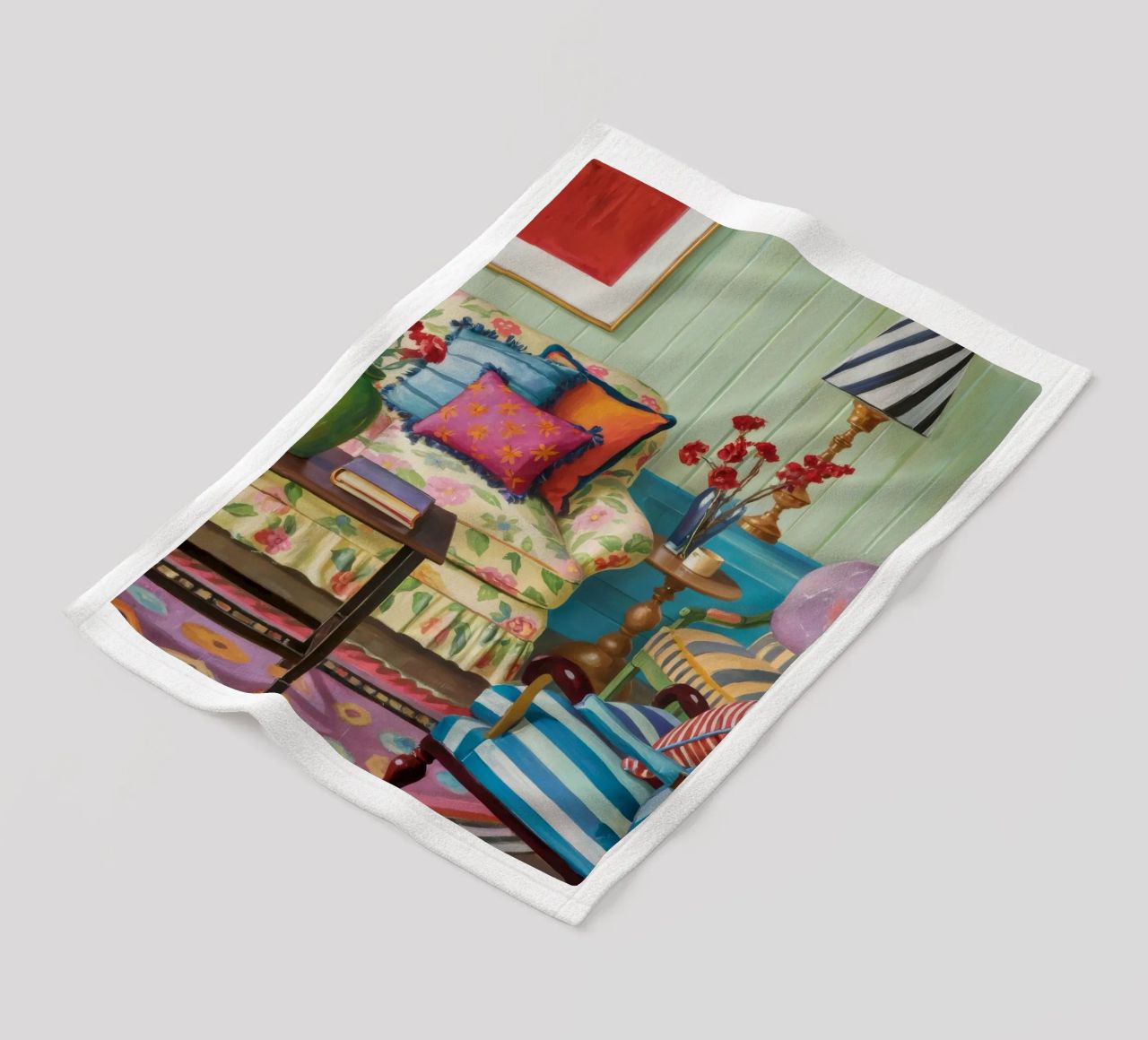 Eclectic Pattern Parlor fleece blanket by Pan Denim