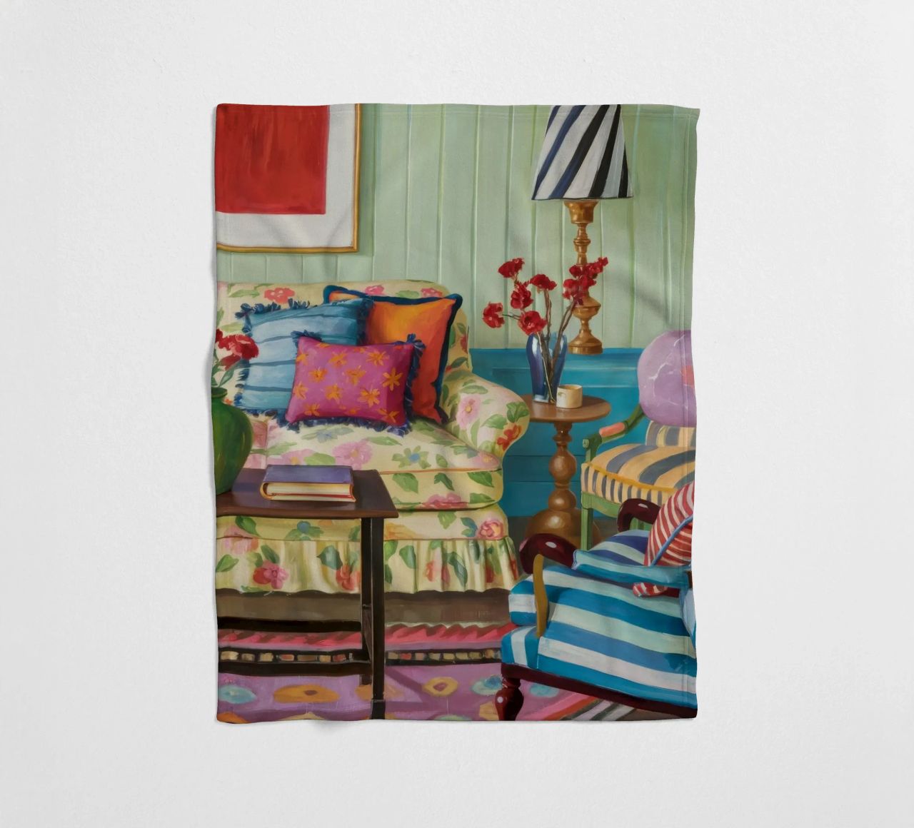 Eclectic Pattern Parlor fleece blanket by Pan Denim
