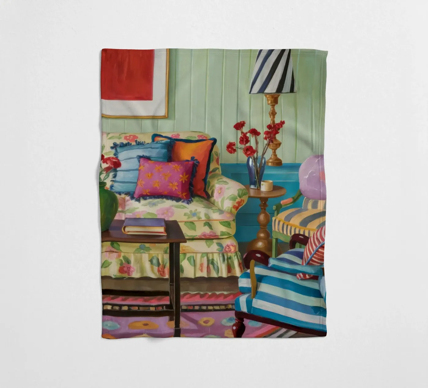 Eklektisch gemusterte Stube Fleecedecke von Pan Denim