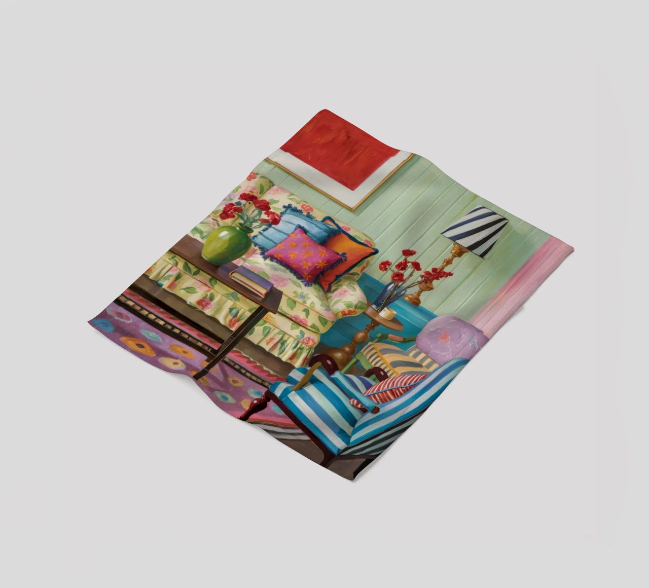 Eclectic Pattern Parlor fleece blanket by Pan Denim