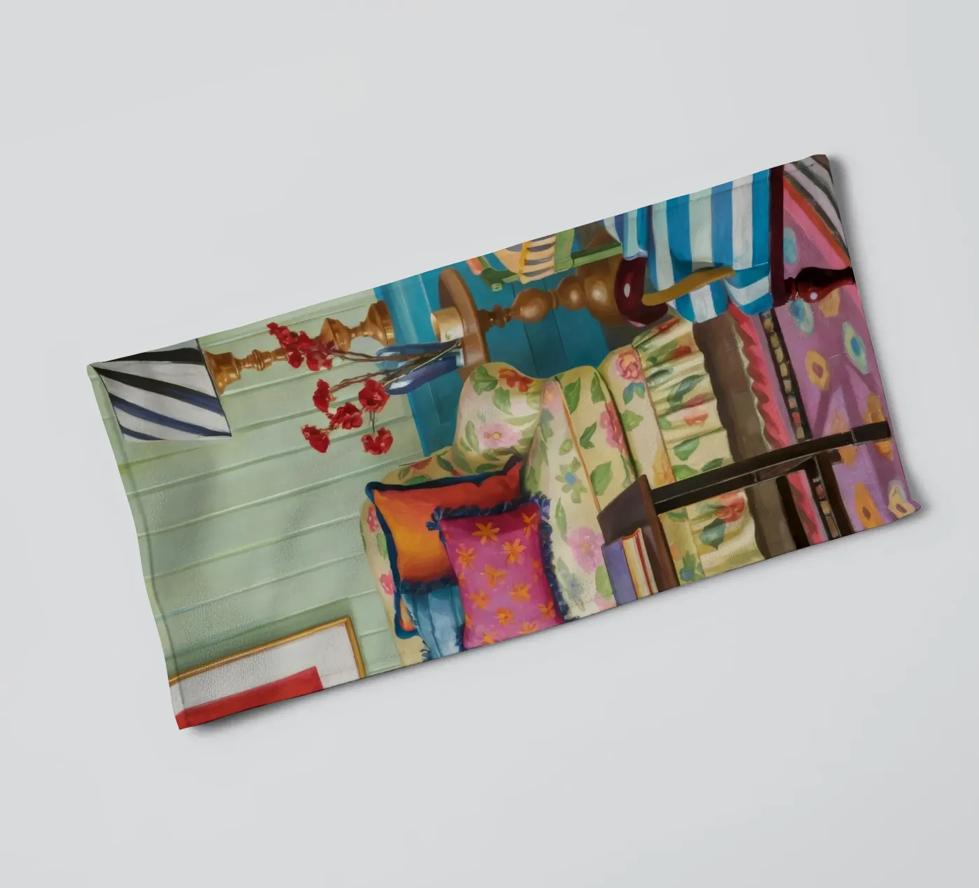 Parloir à motifs éclectiques serviette de bain de Pan Denim