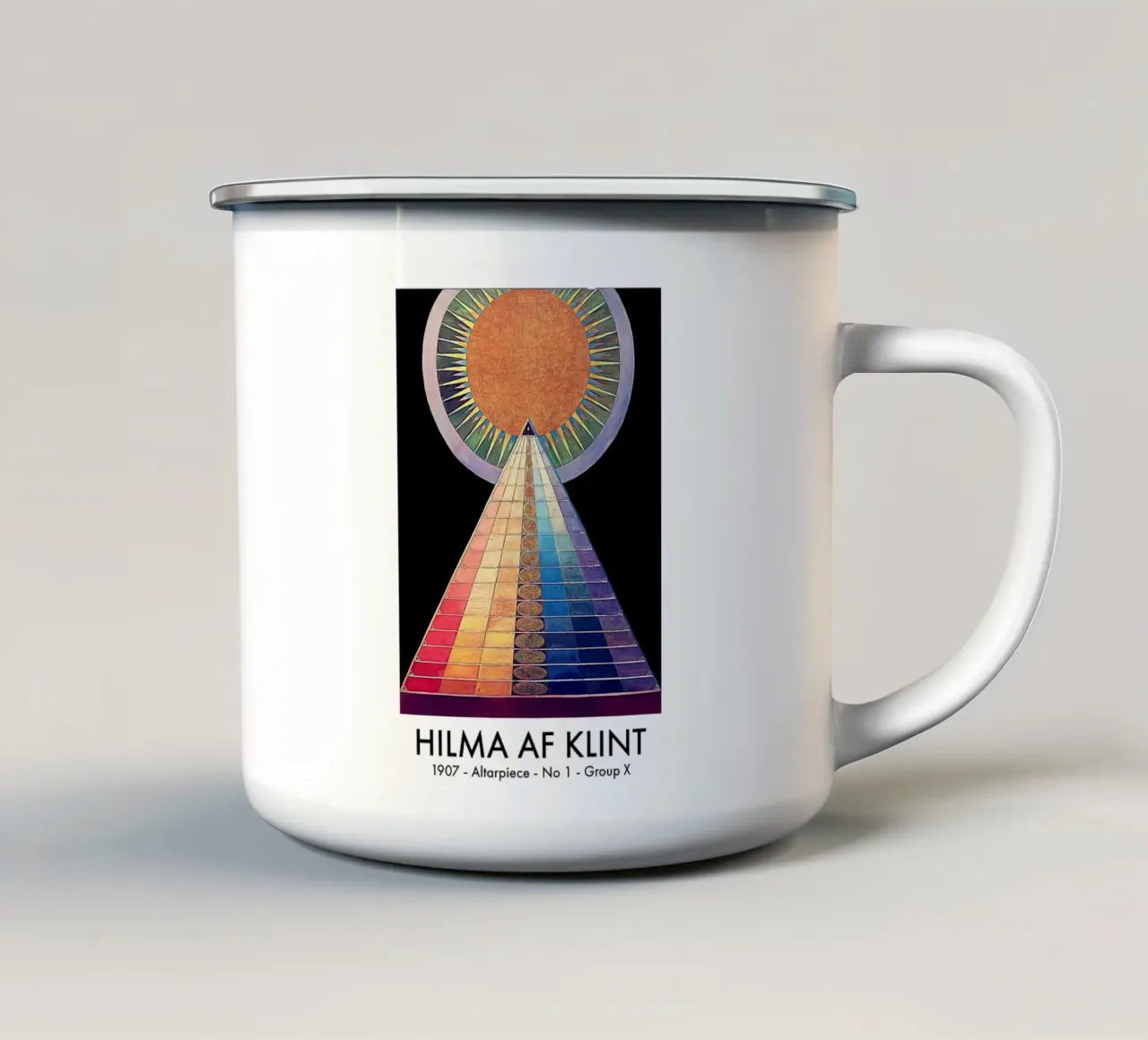 Retablo nº 1 de Hilma Af Klint taza de esmalte de Ceryspool