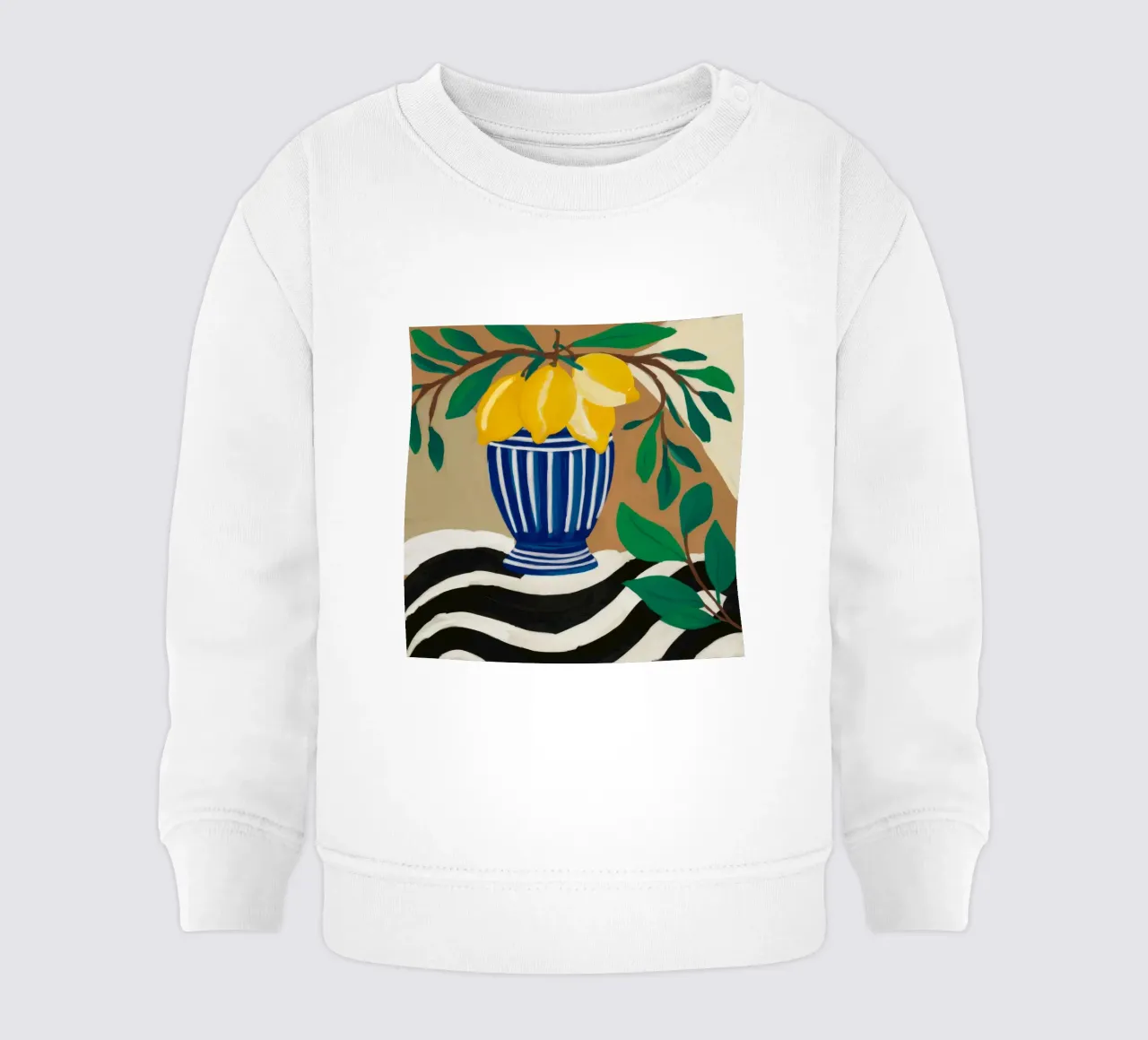 Agrumi in vaso a strisce felpa neonato da Dawn Light