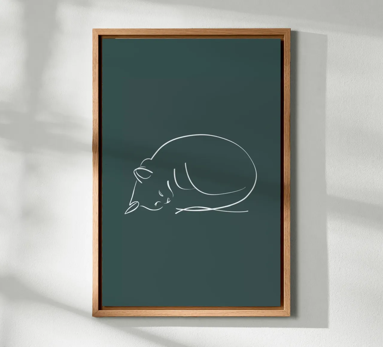 Sleeping Cat tela con Cornice a cassetta da XOXO Arte