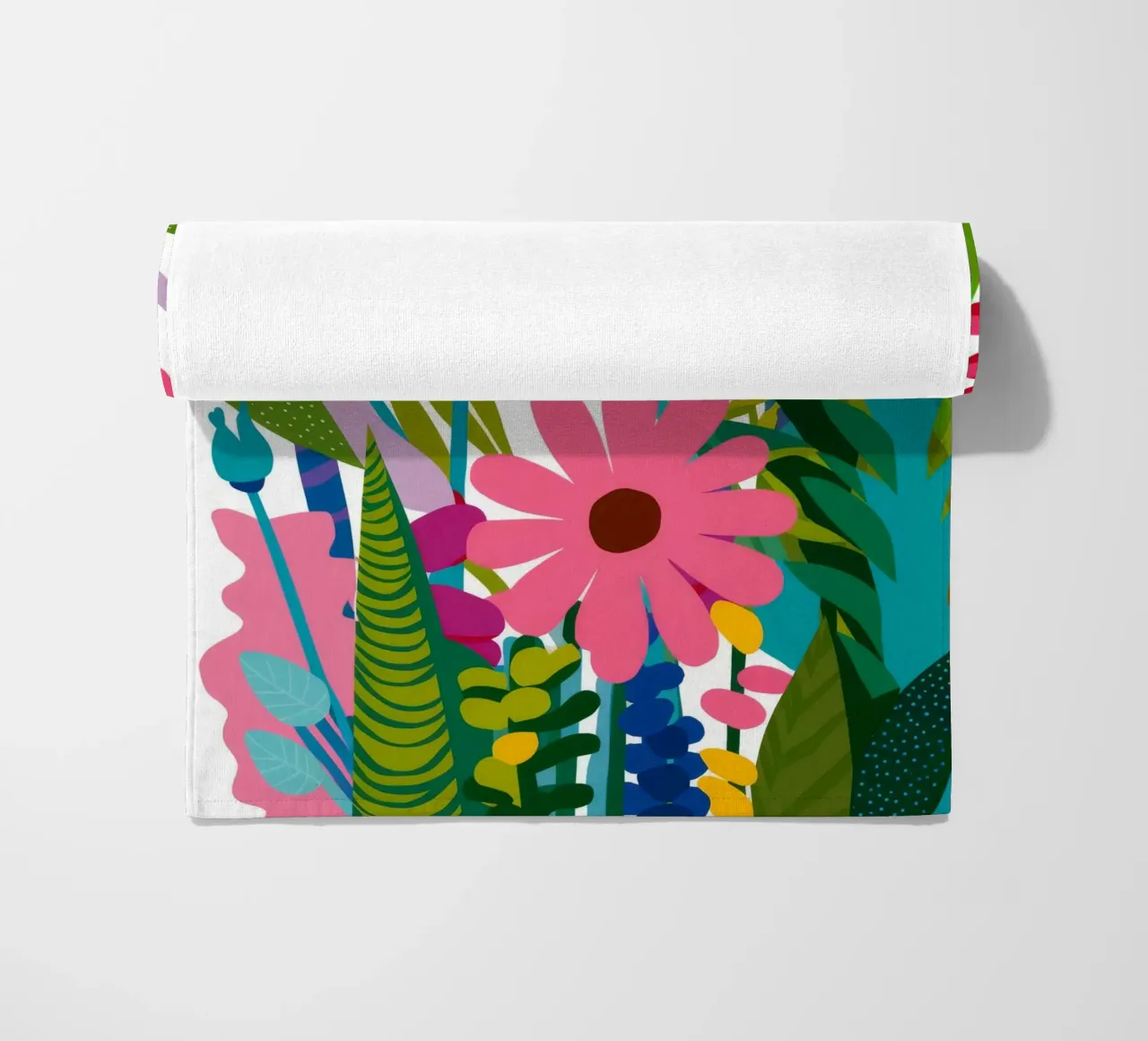 Vibrant Jungle Symphony beach towel by Fable Tempa