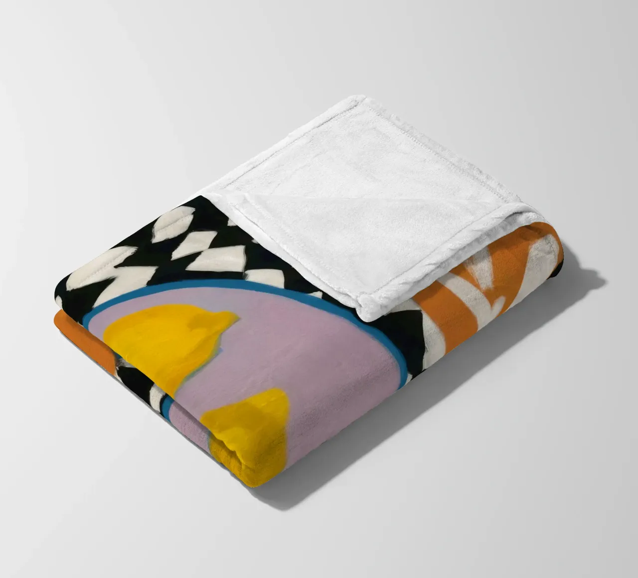Checkerboard Citrus Pop fleece blanket by Dawn Light