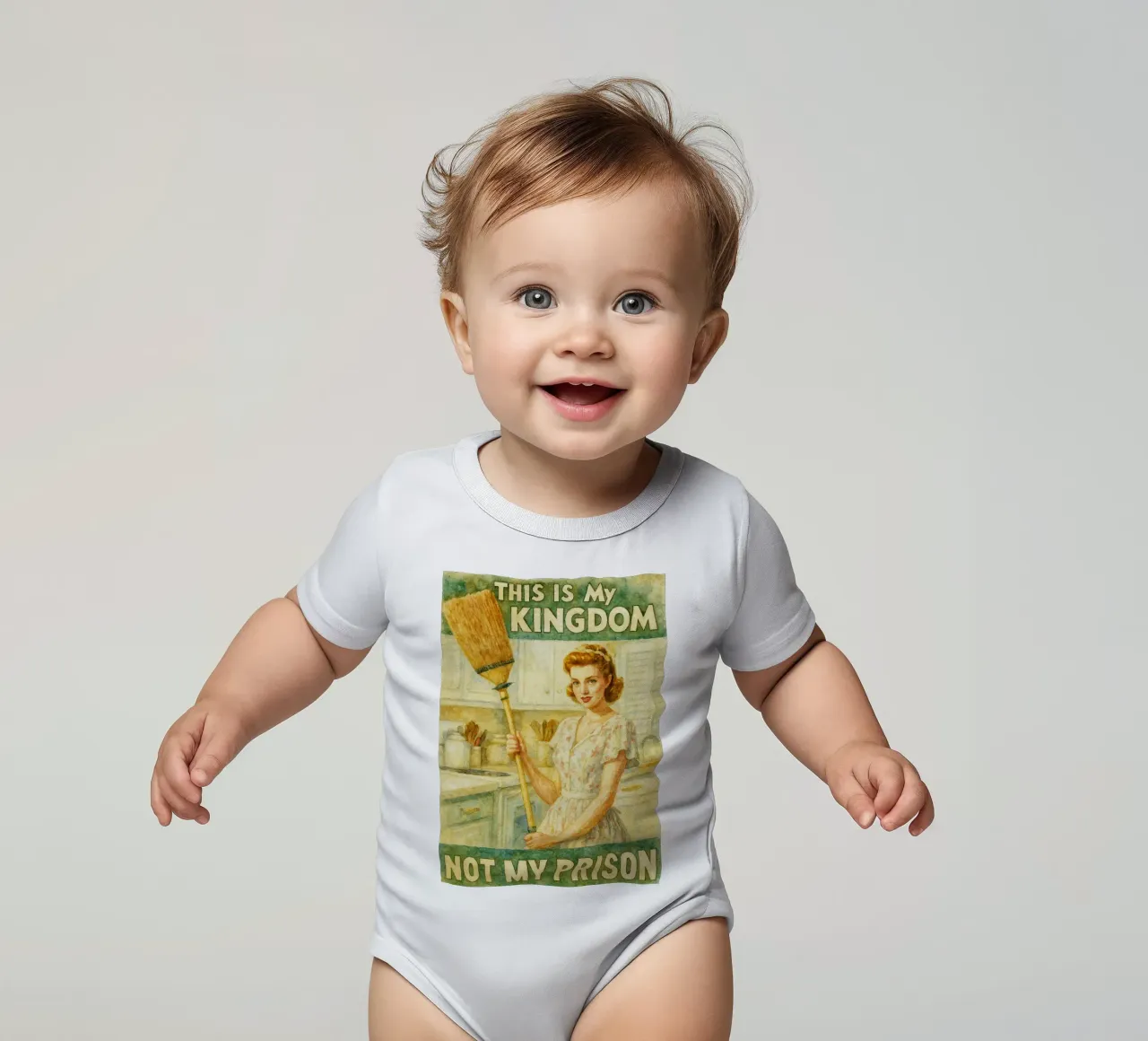 women funny quotes this is my kingdom not my prison short-sleeve baby romper by pakazi