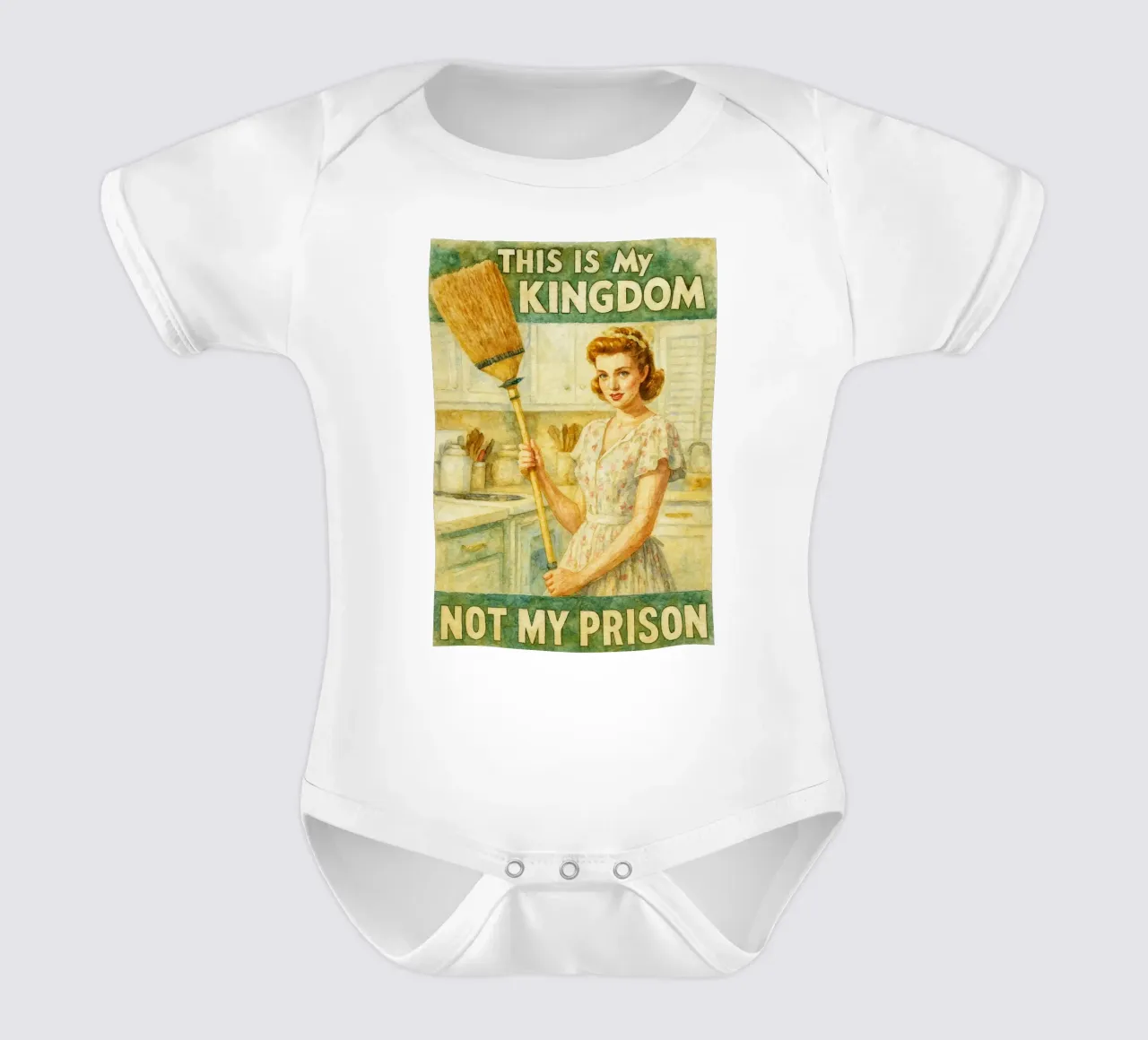 women funny quotes this is my kingdom not my prison short-sleeve baby romper by pakazi
