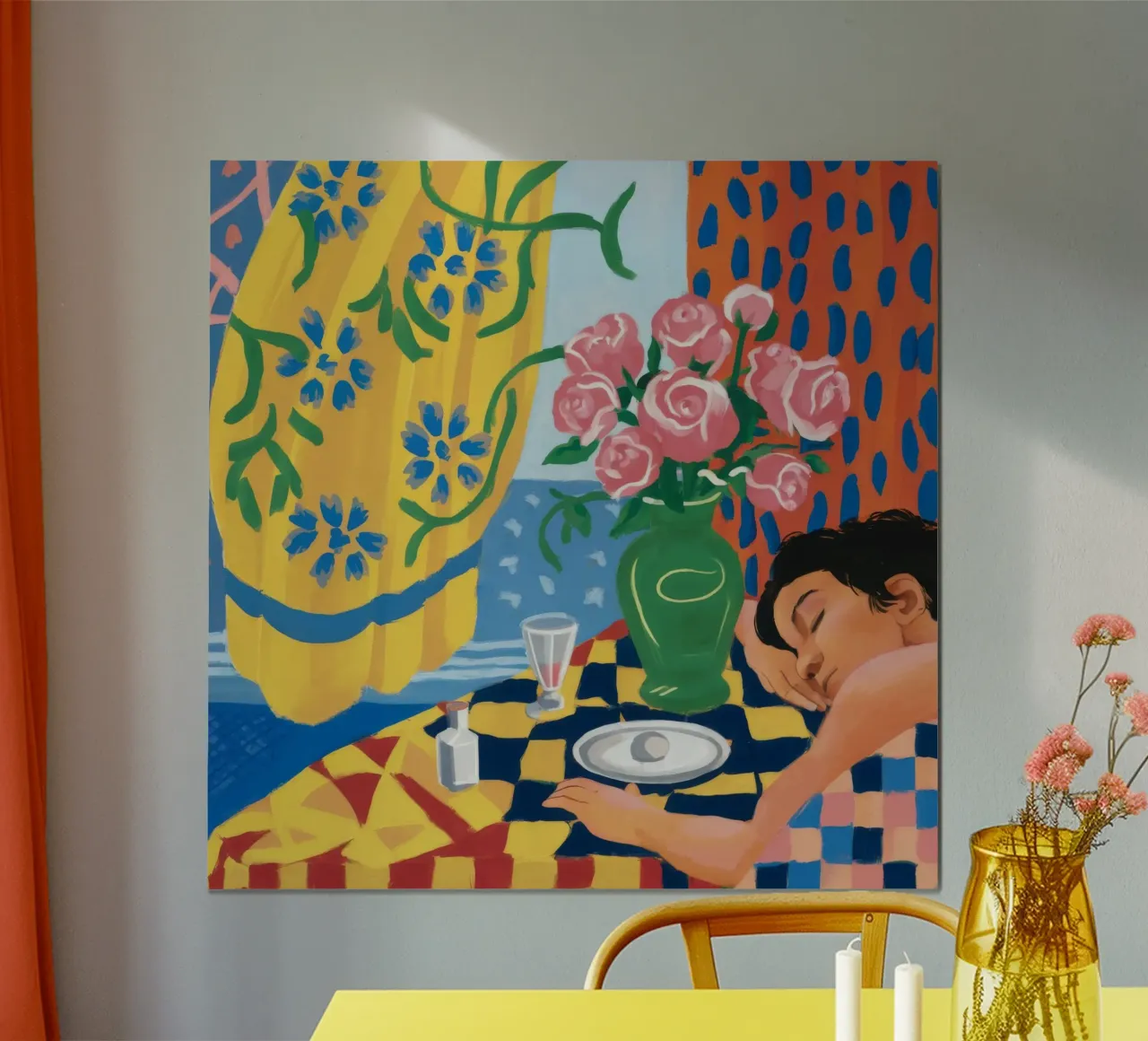 Sogno a scacchiera Riposo poster con telaio in plastica da Pan Denim