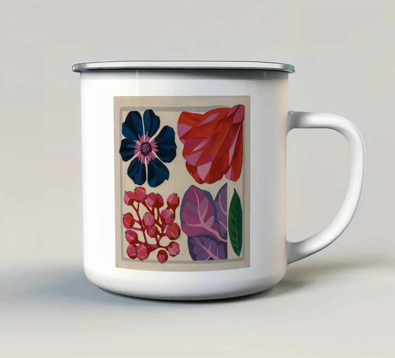Grazia botanica decostruita tazza in smalto da Fable Tempa