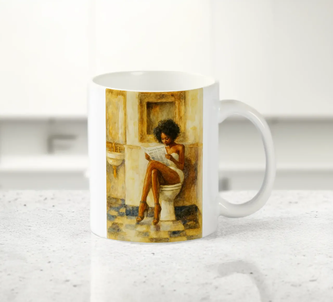 Frauen auf der Toilette lustig Keramik Tasse von pakazi