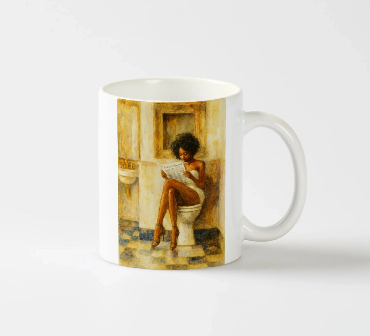 vrouwen in de badkamer grappig keramische mok van pakazi