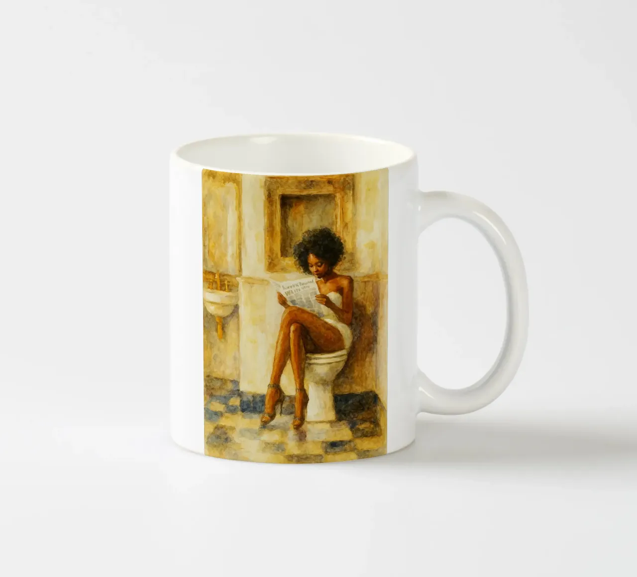 Frauen auf der Toilette lustig Keramik Tasse von pakazi