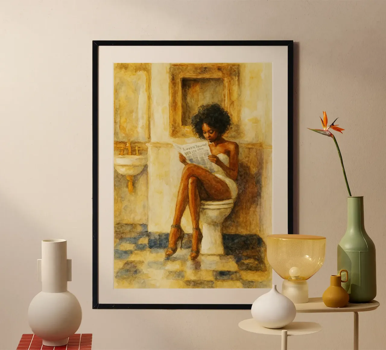 donne in bagno divertente poster da pakazi