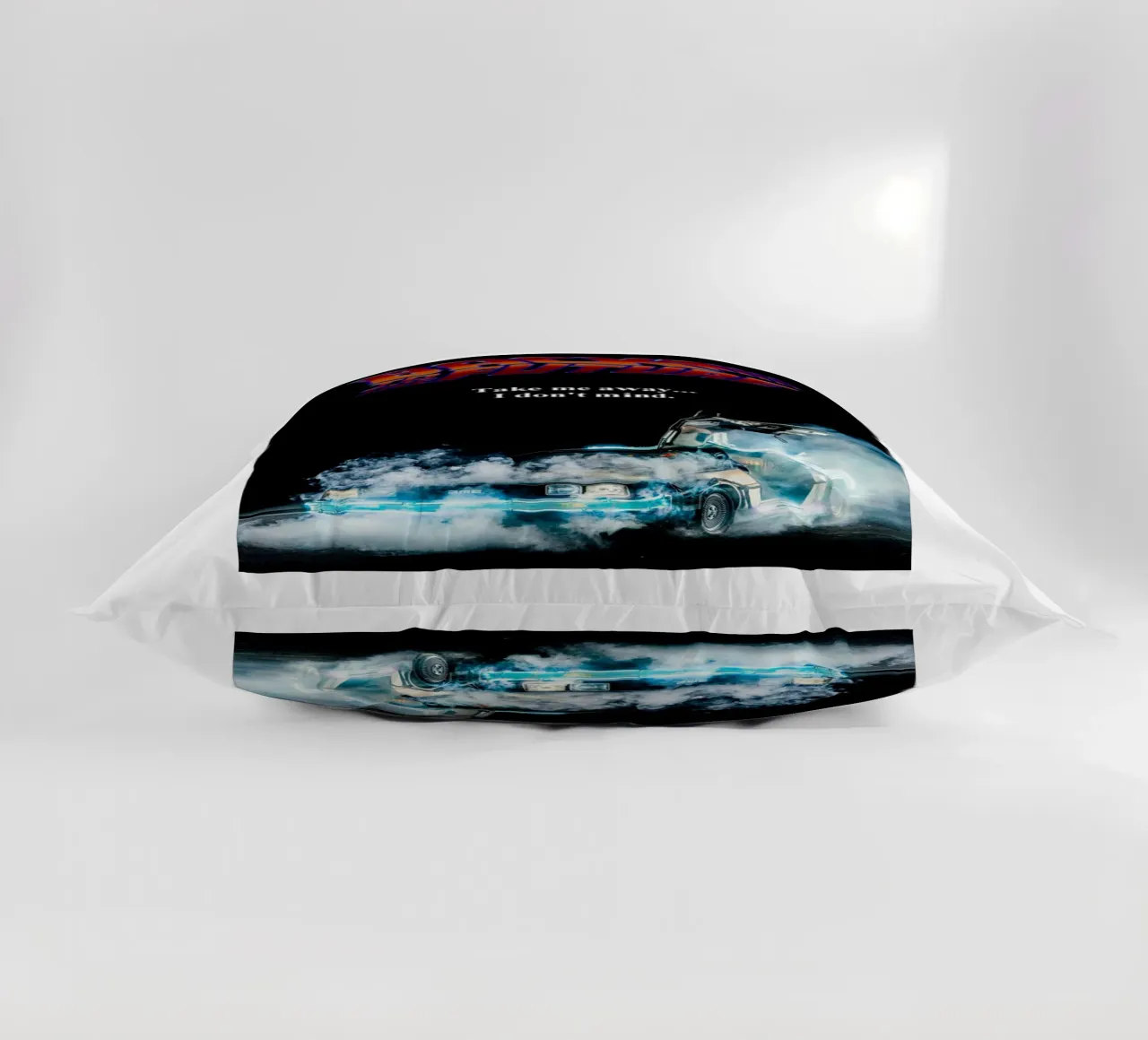 Take Me Away Back To The Future decorative cushion by yurdom