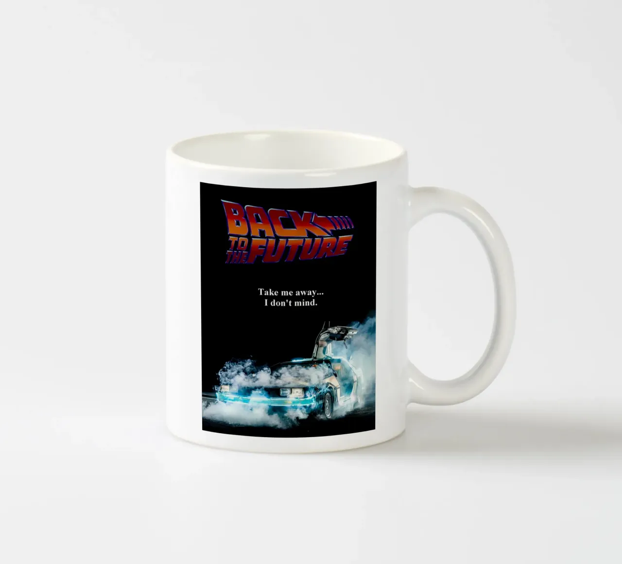 Take Me Away Back To The Future ceramic mug by yurdom