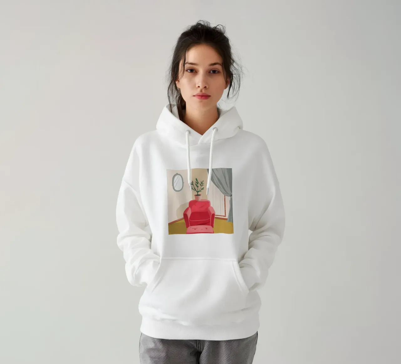 Lecture de la lumière de la fenêtre sweat à capuche de Pan Denim