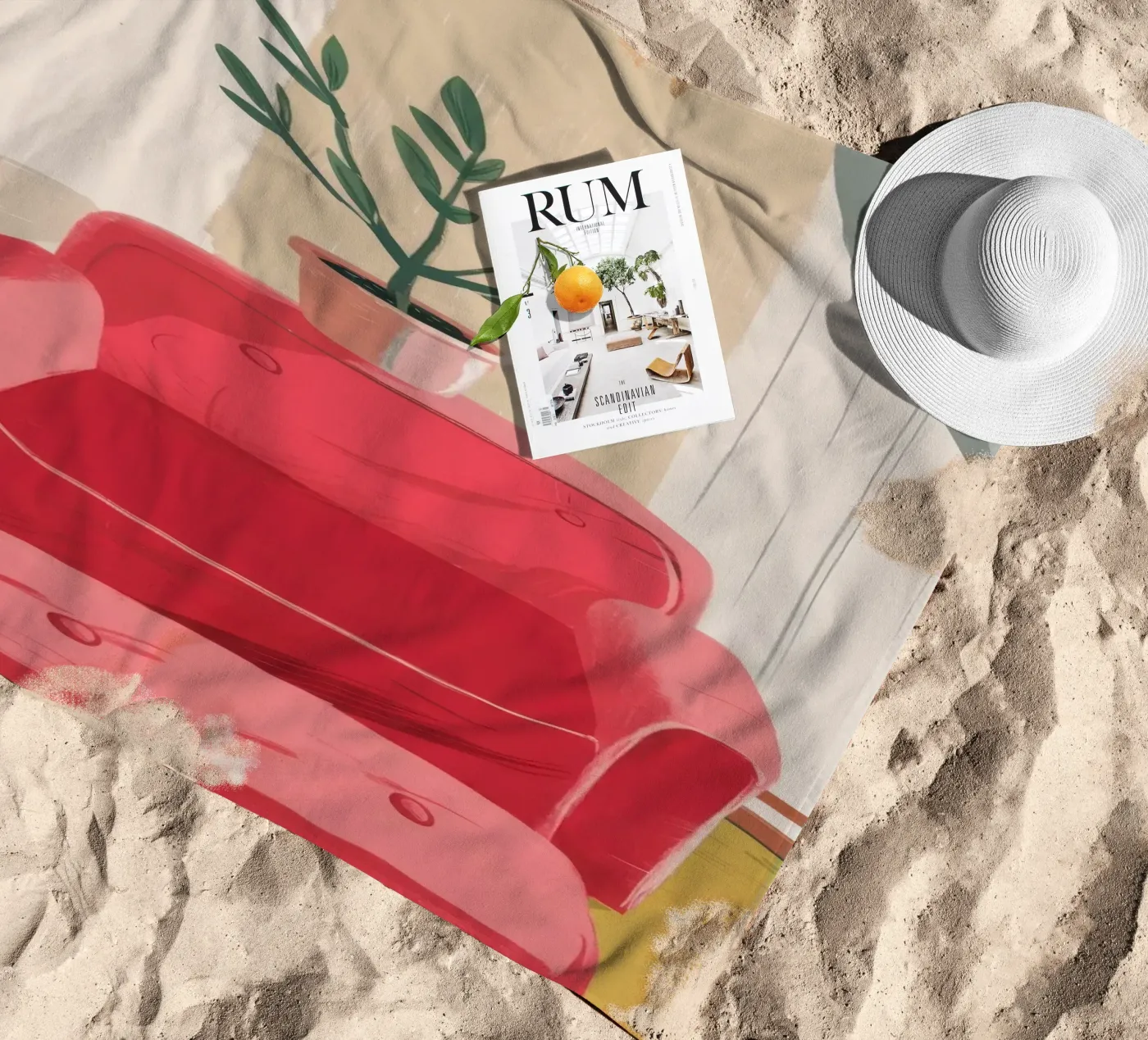 Window Light Reading serviette de plage de Pan Denim