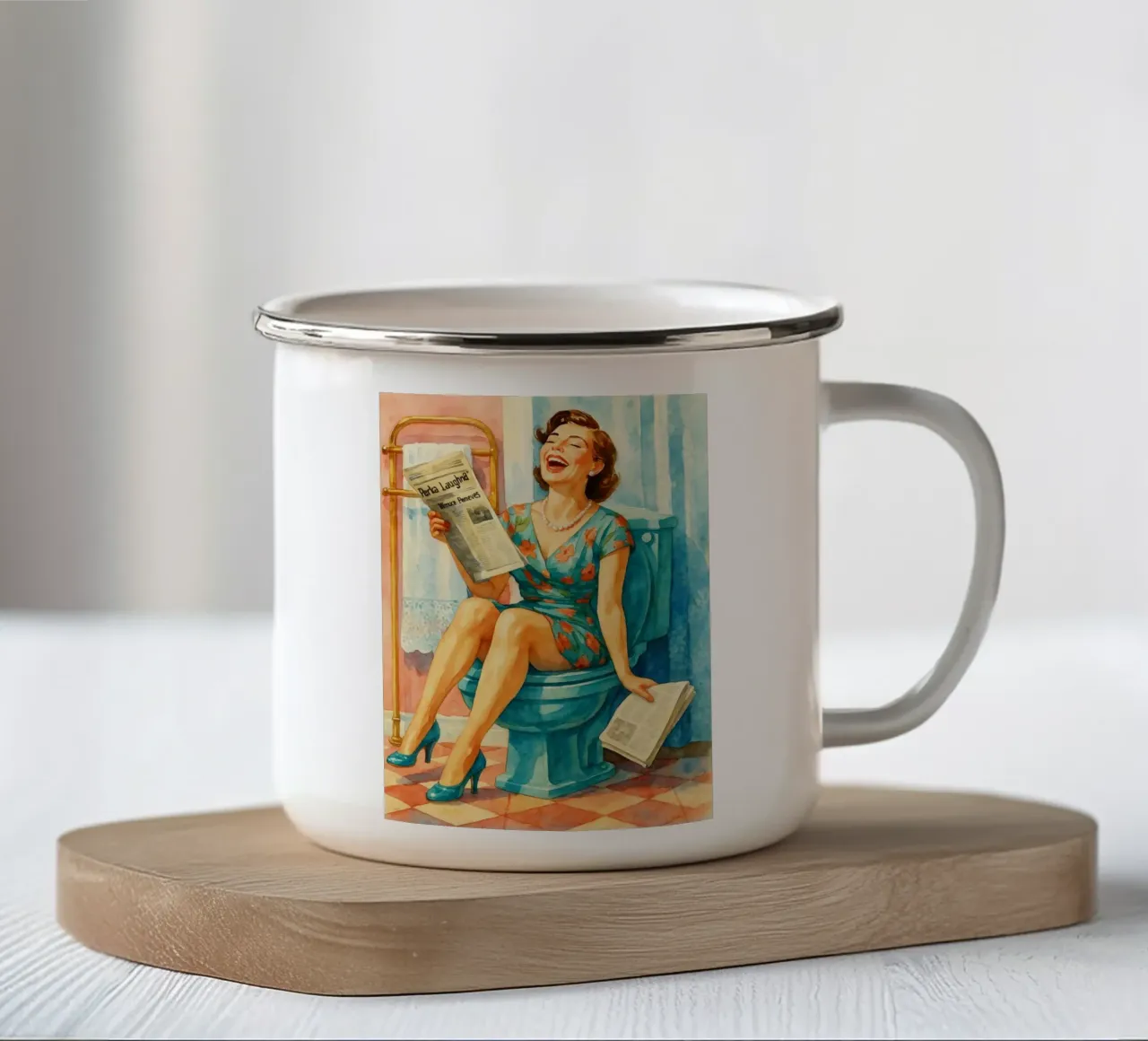 donne in bagno tazza in smalto da pakazi