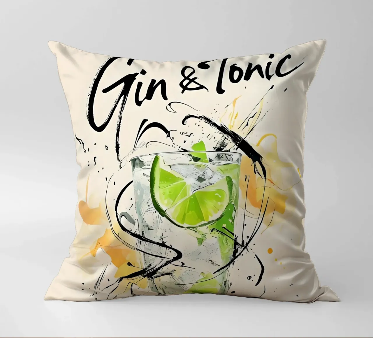 Gin e Tonic in acquerello cuscino da 🥝 KIWI STORE